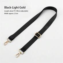 純色背帶尼龍可調節的男女通用肩帶，適用於背包斜揹包瘦窄帶新到貨 - 黑色 - 查看 8