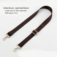 純色背帶尼龍可調節的男女通用肩帶，適用於背包斜揹包瘦窄帶新到貨 - 黑色 - 查看 6