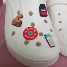 5pcs Gym Themed Shoe Charms For Clog Bubble Slides Sandals Shoes Decoration DIY Accessories, Cute Sports Shoes Accessories For Spring Summer, Shoes Accessories Gift Ideas - Red - View 2
