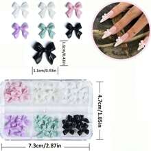 Bow-Knot Nail Charms 3D Bows For Nails White Nail Charms For Acrylic Nails Nail Art Supplies Nail Jewelry DIY Crafts Nail Accessories For Women DIY Nail Decoration Design Nail Gems