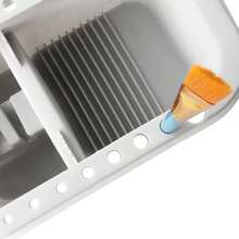 1 件多功能塑膠刷清洗器、便攜式水彩畫調色盤、3 件/套刷子清潔桶 - 灰色 - 查看 5