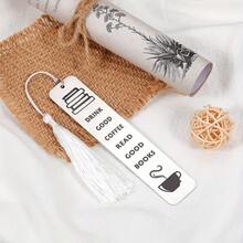 1 Dấu Trang Quà Tặng Đọc Sách Vui Nhộn Bằng Thép Không Gỉ Có Tua Rua, Dành Cho Những Người Đam Mê Sách, Những Người Đam Mê Cà Phê, Quà Tặng Câu Lạc Bộ Sách, Dành Cho Phụ Nữ, Nam Giới, Những Người Bạn Thân Nhất, Giáo Viên, Quà Tặng Sinh Nhật Để Tặng Cho Con Gái Và Con Trai Tôi - Bạc - Xem 8