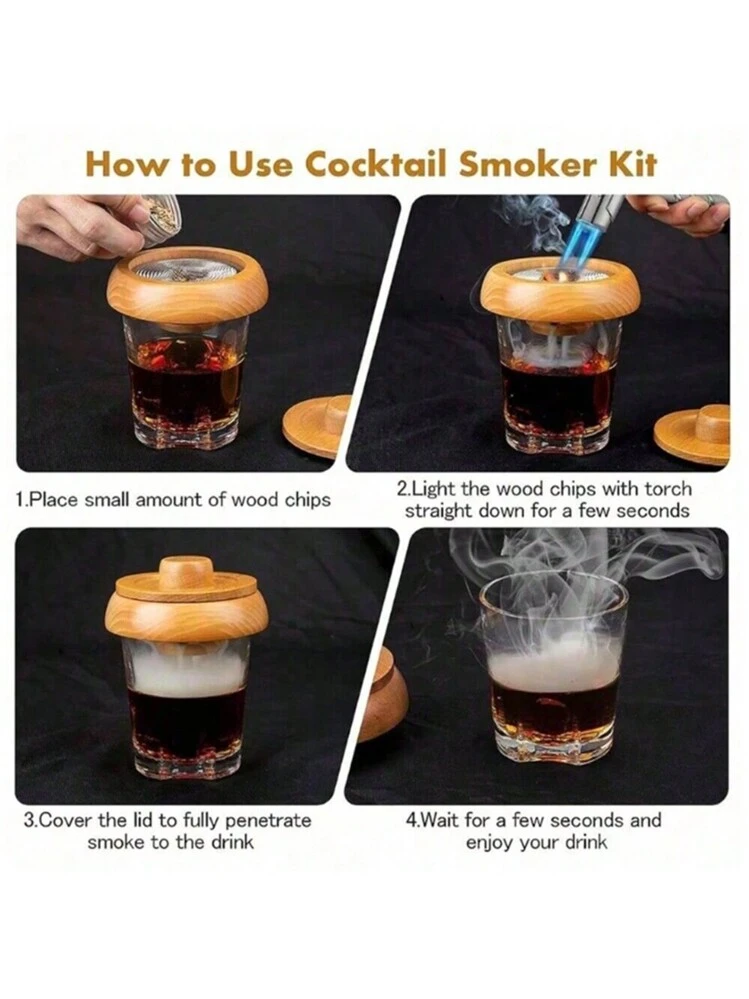 Whisky Smoker Kit, Whisky Smoker Kit met 4 smaken Houtchips, 4 Whisky