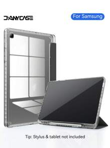 Case Compatible With Samsung Tab S6 Lite 10.4'' P620/P625 Tab S7 Plus 12,4'' Tab S8 Plus 12,4'' Multi-Angle Stand Cover Transparent Back Tablet Slim Cover Support Auto Sleep Wake - Black - View 2