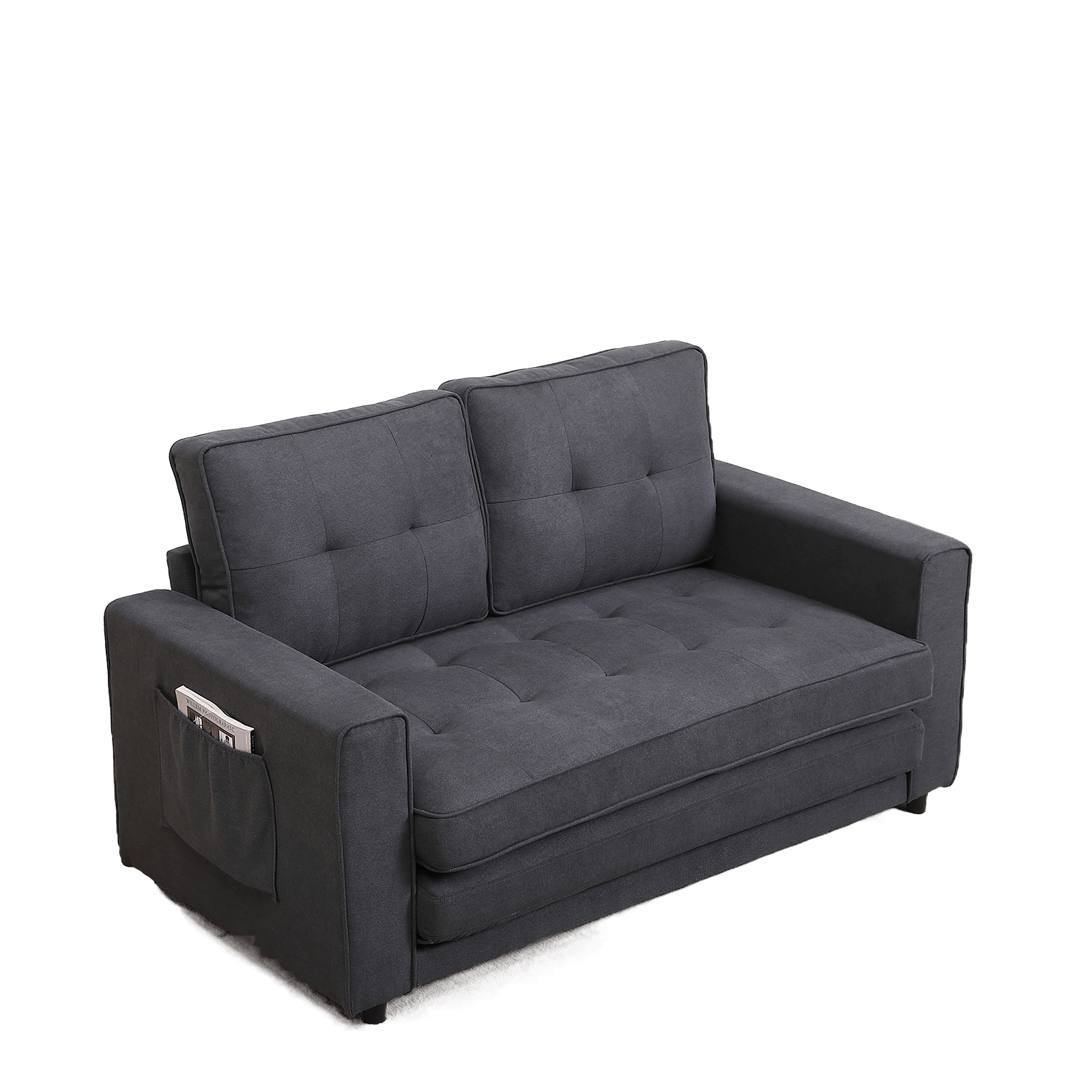Upholstered Futon Sofa Convertible Floor Sofa Bed, Modern 3In1