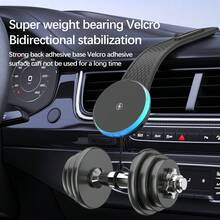 Car Wireless Charger Phone Holder With Magsafe Magnetic Suction Folding Design For Car Navigation, Black - Black - View 6