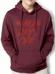 Men Hoodies - 紫紅色 - 查看 1