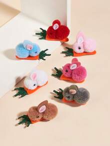 1 Miếng , Màu sắc tùy ý , lễ Phục sinh Thú cưng Sang trọng Tóc thỏ Kẹp - Nhiều màu - Xem 1