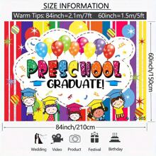 Preschool Kindergarten Graduation Backgrounds Party Photographic Kids Student Celebration Backdrops Congrats Grad Ceremony  For School Prom Photocall - Khaki - View 2