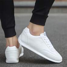 Sports & Casual Men's Shoes, Youth Version Running Shoes, White Fashionable Rounded Toe Athletic Shoes - White - View 7