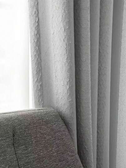 1 Stück nordischer Luxus grauer Bubble Vorhang, einfacher transluzenter Sichtschutz, dekorativ für Schlafzimmer, Wohnzimmer, mit Gardinenstangen-Aufhängung