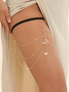 1 Miếng Của phụ nữ Thời trang Đồ trang sức Mạ vàng 18K Chuỗi Mặt dây chuyền con bướm Dây chuyền cơ thể Chuỗi đùi Qủa tặng - Nhiều màu - Xem 5