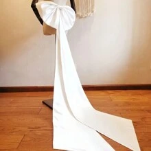 Pisiano Big Bow Bridal Long Detachable Satin Ribbon For Wedding Dresses  Removeable Bride Dresses Satin Knots - Long Double Layer - View 3