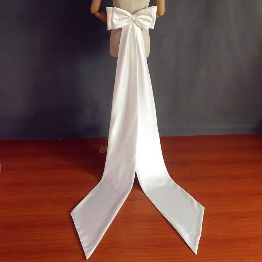 Pisiano Big Bow Bridal Long Detachable Satin Ribbon For Wedding Dresses  Removeable Bride Dresses Satin Knots - Long Double Layer - View 1