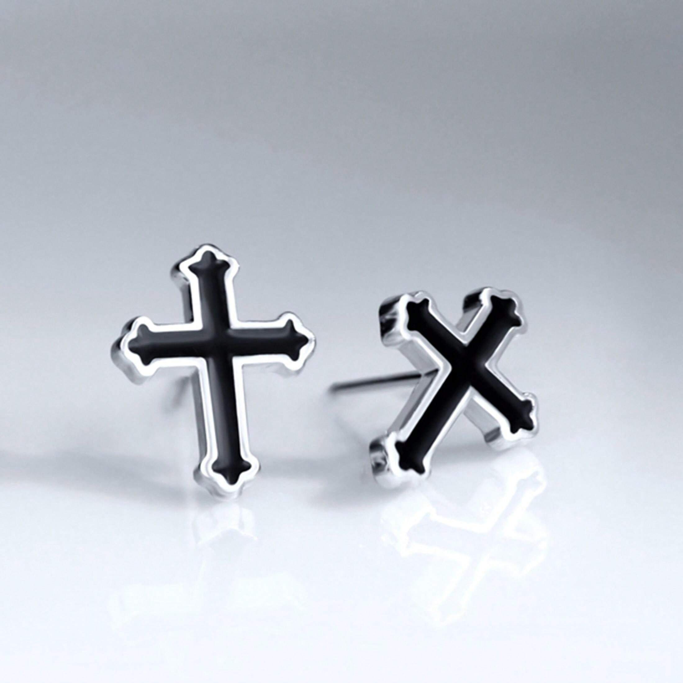 Boucles D'Oreilles Croix Discrète Homme Femme