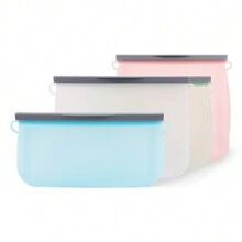 17.5*14.5cm Estilo explosivo silicona bolsas de plástico verduras frutas anti-sabor split bag engrosado sellado portátil bolsa de almacenamiento - azul - Ver 5