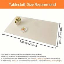 1片桌布,長方形彈性桌布套,防水防油桌布,聚酯彈性材料pu皮革,耐用且易於清潔的桌布,適用於餐飲、派對和室外花園 - 白色 - 查看 2