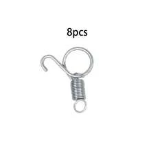 8pcs Spring Loaded Cage Door Hooks For Rabbit, Chicken Or Bird Cages - Silver - View 4