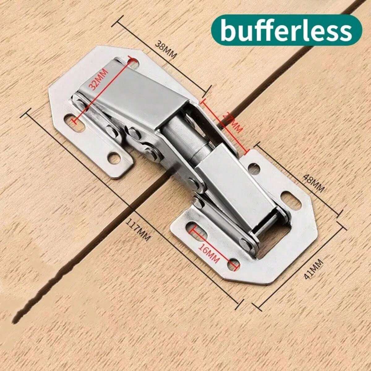 1pc Surface Mounted Hidden Hinge, 90 Degree Spring Loaded Concealed