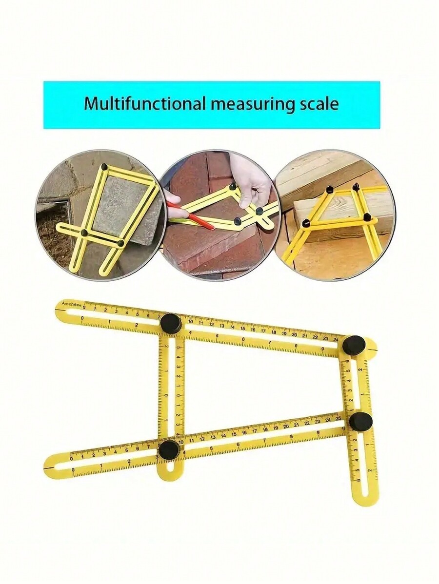 1pc MultiFunctional Foldable Plastic FourFold Ruler For Measuring