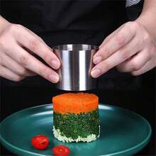 Molde De Bola De Arroz De Acero Inoxidable Para Chef De Hotel, Juego De Moldes Redondos Para Plato Frío, Herramientas Para Hornear Pasteles, 1/3 Uds. - Plateado - Ver 2