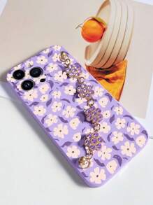 1入紫色花朵及鑽石裝飾手鏈和1入紫色tpu花紋防護手機殼,適用於iphone,相配手機殼,掛繩手機殼,手環手機殼,趣味手機殼,安卓手機殼,三星手機殼,小米手機殼,oppo手機殼,galaxy A51 4g/galaxy A52/a52s 5g/galaxy S23 Ultra/galaxy A13 4g/galaxy A12/galaxy S22 Ultra/oppo A54/galaxy A54/iphone 14 Pro Max/galaxy A04e/galaxy A05s/galaxy A34/galaxy S24 Ultra 5g/redmi Note 13/galaxy A14/galaxy A32 4g - 彩色 - 查看 1