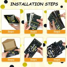 14PCS Graduation Explosion Money Box 10 Bounces Cash Exploding Money Boxes Graduation Cards With Confetti Congrats Grad Pop Up Gift Boxes Money Pull Box For Class Of 2024 Graduation Party - Black Gold - View 3