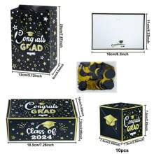 14PCS Graduation Explosion Money Box 10 Bounces Cash Exploding Money Boxes Graduation Cards With Confetti Congrats Grad Pop Up Gift Boxes Money Pull Box For Class Of 2024 Graduation Party - Black Gold - View 6