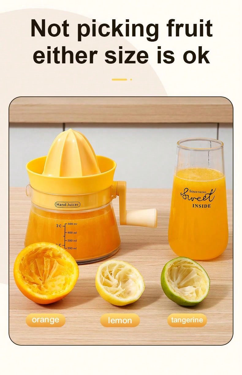 Mini Manual Juicer For Home Use, Orange & Lemon Squeezer With Pulp Separator, Fruit And