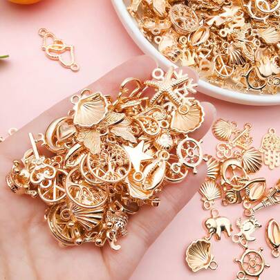 20/30/50 piezas De Dijes Dorados Kc Mezclados Al Azar De Metal, Diy, Pulsera Vintage, Colgante, Collar, Accesorios Para La Fabricación De Joyas