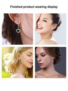 1 pieza Molde de silicona para hacer aretes colgantes con gota de cristal con lindo diseño de luna, estrella, gato y cabeza de conejo. Adecuado para hacer accesorios de joyería - transparente - Ver 7