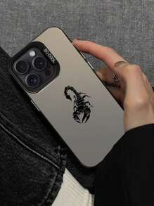 1 PIEZA Funda de teléfono con sencillo diseño de escorpión negro - Negro - Ver 2
