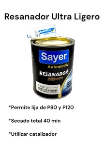 Kit Resanador Automotriz Ultraligero KF-0500 Cubre Imperfecciones de golpes o abolladuras Sayer 1 Litro - Beis - Ver 3