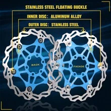 1 PC 160 Blue BUCKLOS Bicycle Disc Brake Rotor 160mm MTB Brake Rotors Heat Dissipation Floating Rotor Hydraulic Brake Rotors Bike Part - Blue - View 3