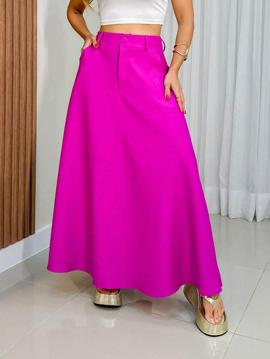 Women Skirts - Red Violet - View 1