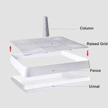 Indoor Dog Potty Tray, Dog Potty Fence With Removable Post, Pet Anti- Slip Training Potty, Train Litter Plastic Mesh Dogs Pee, For Small And Medium Dogs - White - View 5