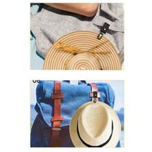 1入組皮革帽子夾，戶外旅行必備的沙灘毛巾夾，適用於夏季的遮陽帽固定，多功能背包/行李箱/手提包帶夾營地工具 - 彩色 - 查看 10