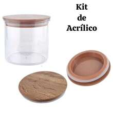 Potes Herméticos de Vidro com Tampa de Bambu e Vedação em Silicone – Conjunto 3 Peças para Armazenar Alimentos - transparente/HU56618 - Visão 4
