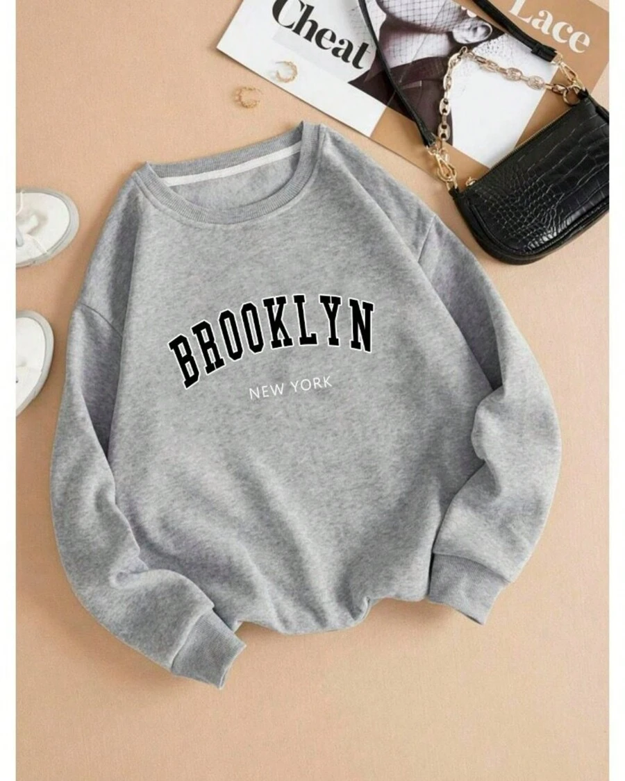 Women Sweatshirts - 灰色 - 查看 1