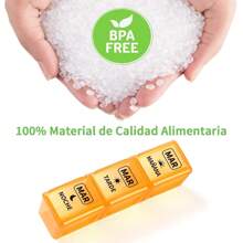 Pastillero Semanal 3 Tomas Español, Pastilleros para Medicamentos de Viaje, Organizador de Pastillas Portatil y Grande con 21 Compartimentos - Multicolor - Ver 5