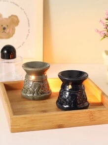 1只復古手工陶瓷象香薰燃燒器,附帶蠟燭的精油擴散器,有助於睡眠,是家居裝飾藝術品