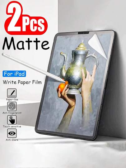 2pcs Matte Paper Writing Film Screen Protector Anti-Glare Sensitive Touch Office Painting Paper Like Film Compatible With IPad Air Pro 11 13 5th/6th/7th/8th/9th10th/11th 2025 2024 11inch 13inch/Compatible With Samsung Galaxy Tab S9 S8 S7 S9FE S10+ S10 FE A9 A9+ S8+ S9+ 12.4inch/Compatible With Xiaomi Redmi/Compatible With Huawei Matepad/Honor Not Glass