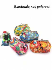 Floral Pattern Coin Purse, Women's Stylish Kiss Lock Storage Bag For Lipstick & Key Flower Coin Purse Embroidered Cloth Makeup Pouch Holder Vintage Makeup Organizer Pouch With Kiss Lock (Yellow) - View 6