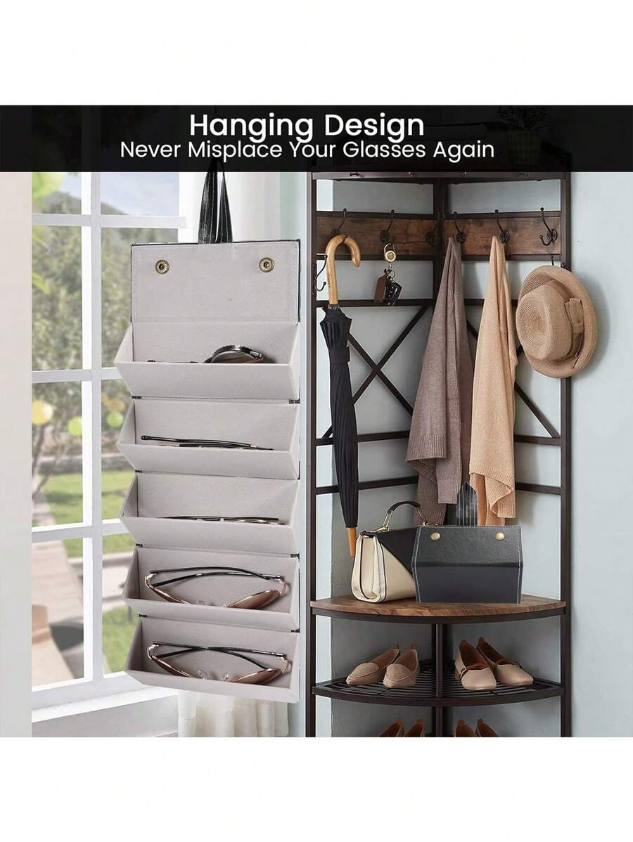 1 件旅行太阳镜收纳盒，优质太阳镜旅行盒，可容纳多副太阳镜，带 5 个插槽的太阳镜旅行盒，便携式多副太阳镜旅行盒，女士、男士太阳镜收纳盒 - 彩色 - 查看 1