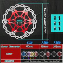 1 PC 203 Red BUCKLOS Bicycle Disc Brake Rotor MTB Brake Rotors Heat Dissipation Floating Rotor Hydraulic Brake Rotors 203mm Bike Part - Red - View 4