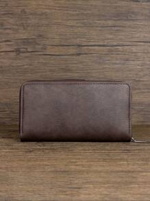 HOVI'S 时尚简约黑色商务大容量卡包手机包男士钱包钱包男式钱包长款钱包 - 棕色 - 查看 5