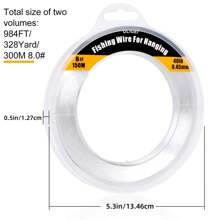2 PCS Fishing Wire 492FT/164Yard/150M 8.0#, Clear Fishing Line Jewelry String Invisible Nylon Thread For Hanging Decorations, Beading And Crafts - Transparent Color - View 2