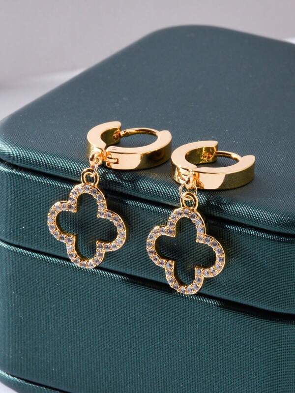 1 par de aretes de botón para mujer con diseño de flor hueca en tono dorado de acero inoxidable, regalo romántico de aniversario o cumpleaños para esposa/novia, San Valentín, mamá, madre, Día de la Madre