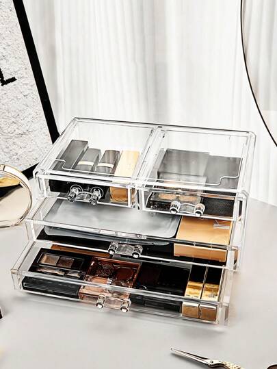 Makeup Storage Box Clear Single Layered Dustproof Lipstick & Facial Mask & Skincare Product Organizer Makeup Brush Holder ,Jewellery Box,Pouch,Makeup Brush Holder,Brush Holder,Perfume Organiser,Pouch Bag,Gifts For Women,Christmas Gifts,Gift Ideas For Women,Room Decor