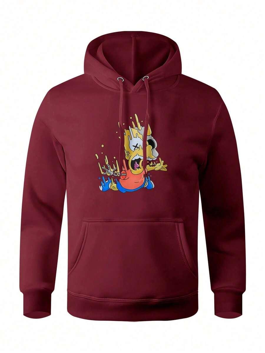 Men Hoodies - 紫紅色 - 查看 1